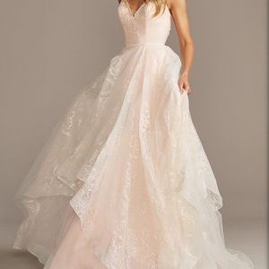 Floral and Tulle Layered Wedding Dress